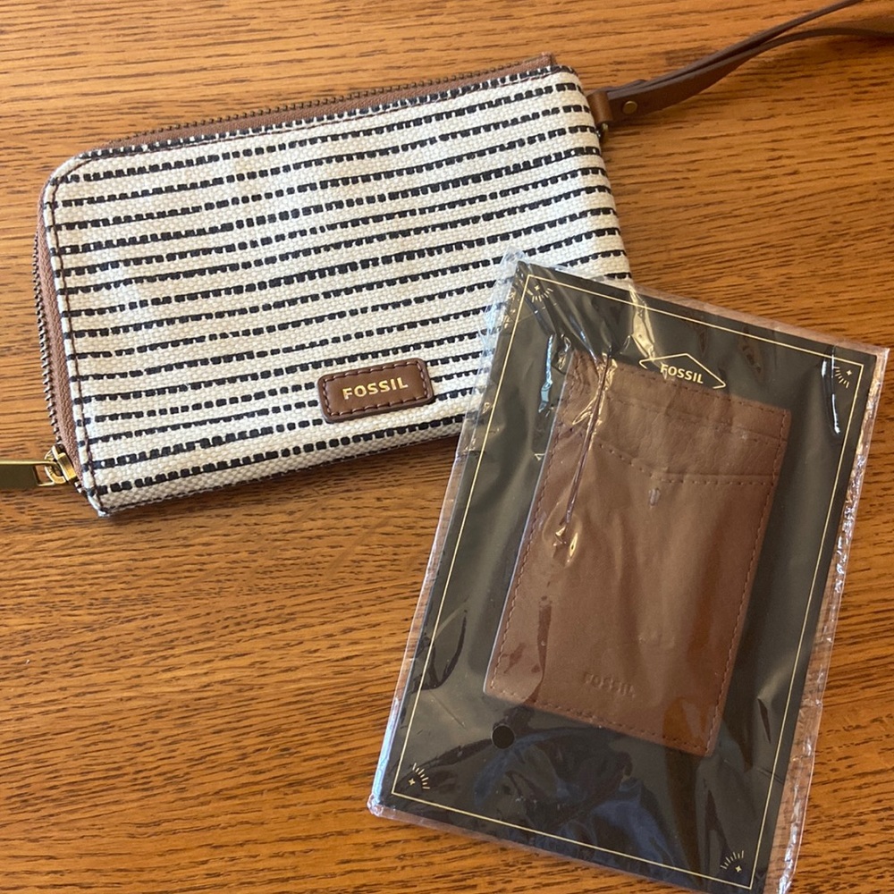 Fossil Wristlet and Phone Card Holder Bundle